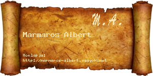 Marmaros Albert névjegykártya